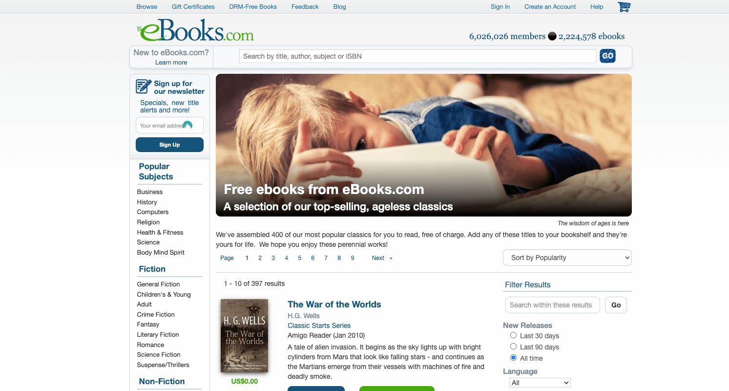 أفضل 18 موقعًا لتنزيل الكتب المجانية في عام 2023 دليلاً شاملاً 17 لقطة شاشة لموقع eBooks.com