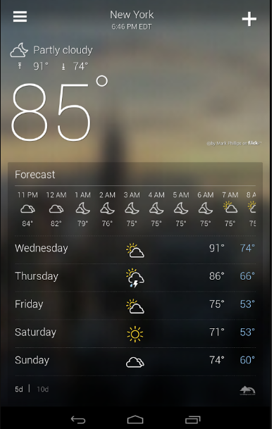 تطبيق Yahoo Weather لمعرفة الطقس 7