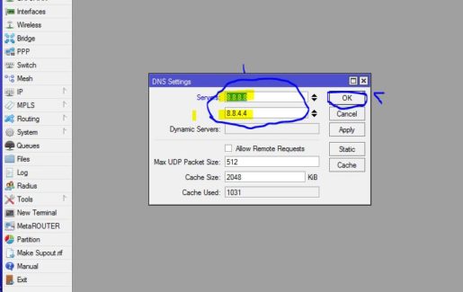 طريقة اضافة dns للميكروتيك 4