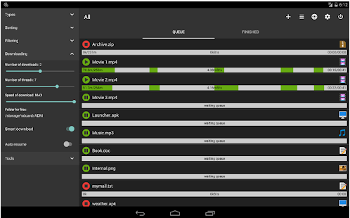 Advanced Download Manager تطبيق لتحميل الروابط للهواتف 2