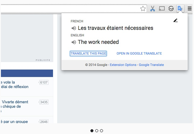 اضافة الترجمة لمتصفح كروم Google Translate 2