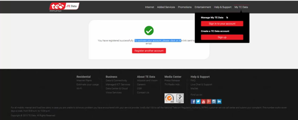 طريقة انشاء حساب على tedata ومعرفة الاستهلاك من الجيجات 5 طريقة انشاء حساب على tedata ومعرفة الاستهلاك من الجيجات 5