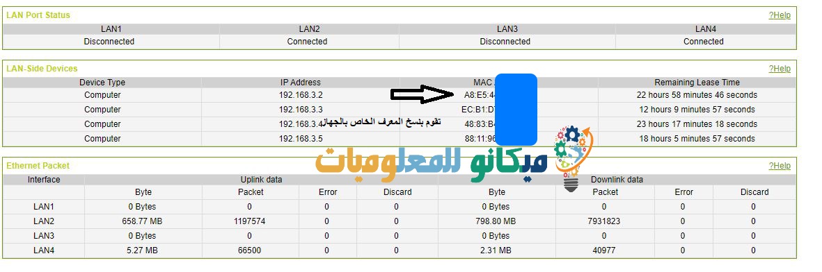 طريقة حظر شخص معين على راوتر اتصالات 3