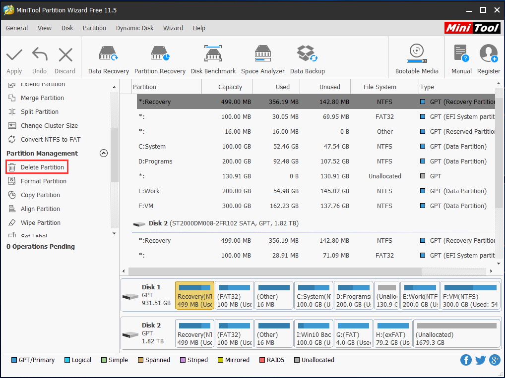 برنامج تقسيم الهارد بدون فورمات مجانا MiniTool Partition 2