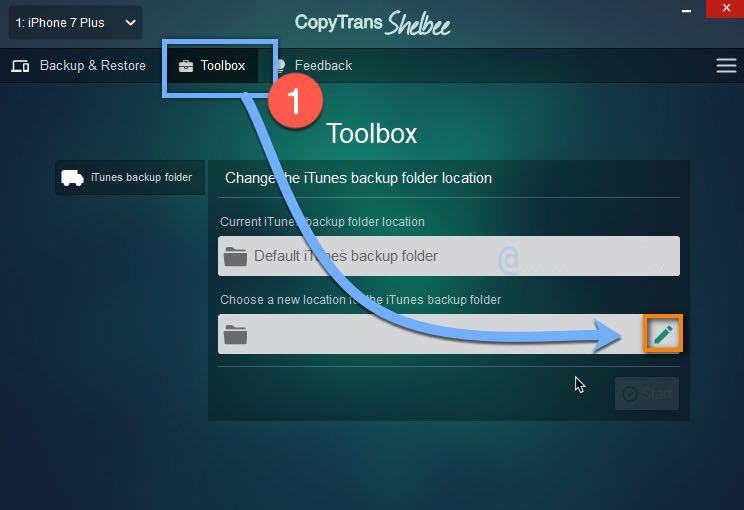 Change where iPhone backup was made in Windows 2
