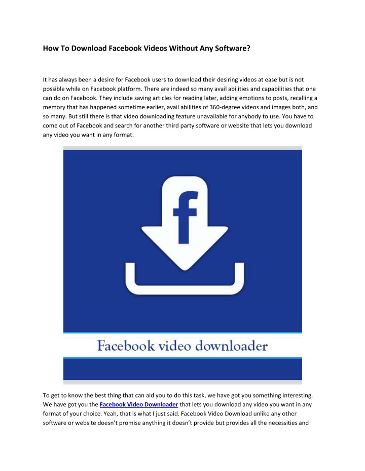 The best program to download videos from Facebook on the phone 5