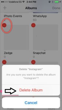 Delete photo album from iPhone 3