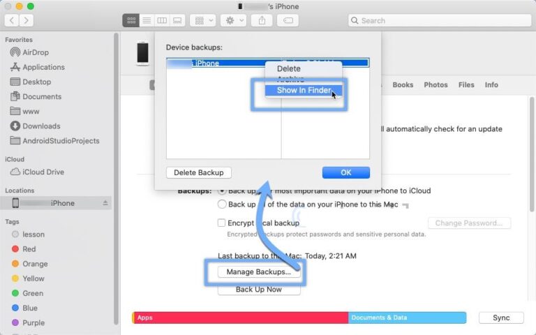Change where iPhone backup was made in Windows 4