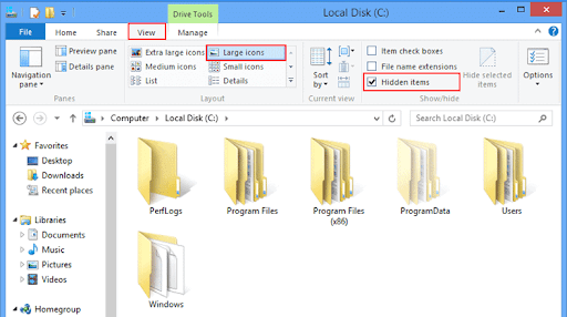 How to hide and show files and folders 3