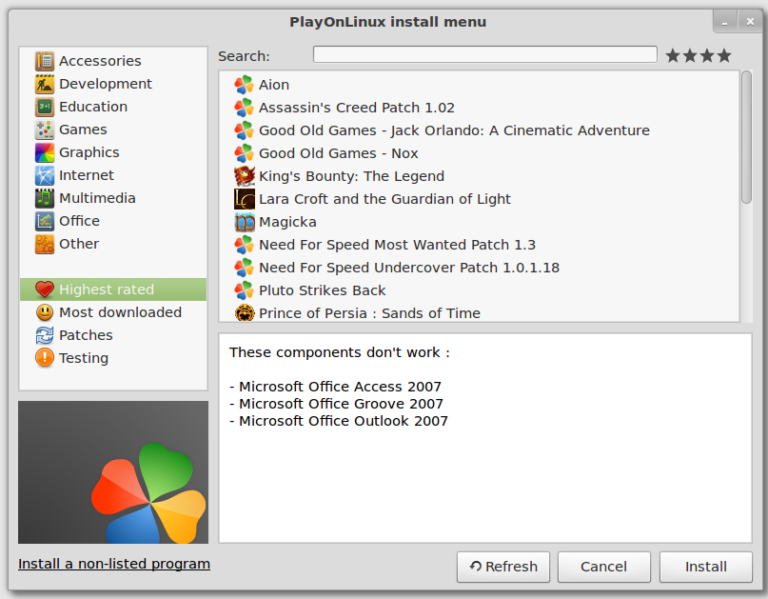 Linux 4上でWindows exeプログラムを実行する場合の説明