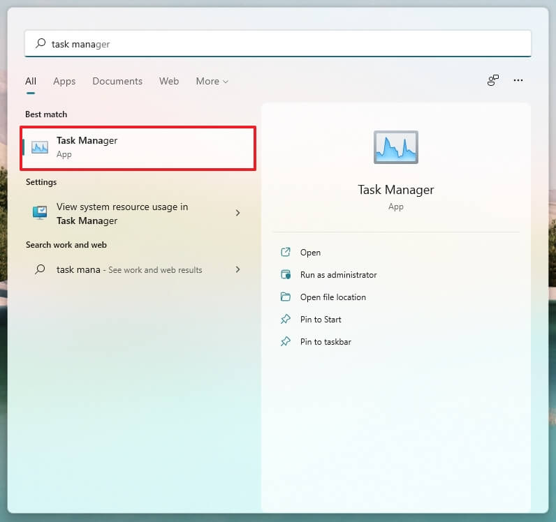 كيفية فتح مدير المهام على ويندوز 11 Windows 5