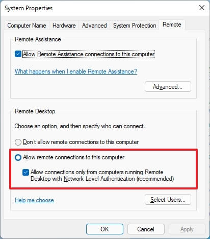شرح تفعيل وتمكين Remote Desktop على ويندوز 11 5