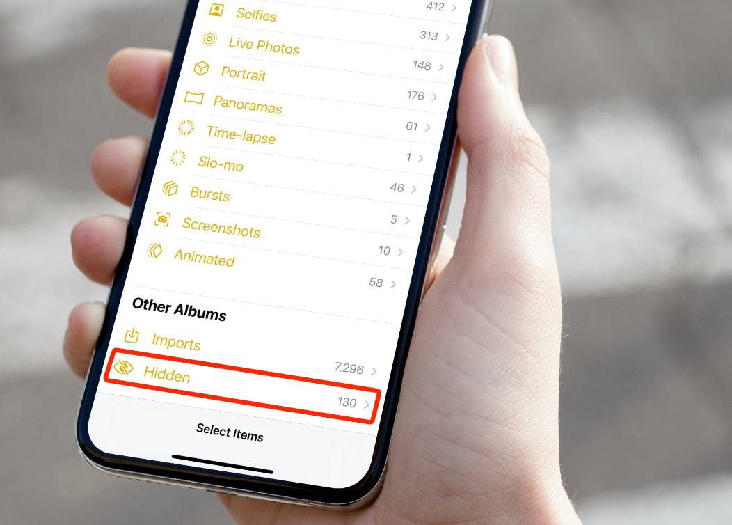 اظهار الصور المخفية في iOS 14 او iOS 15 1