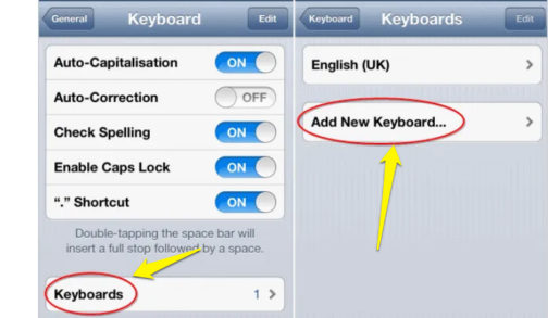 كيفية إضافة كيبورد متعددة على الايفون IOS 2