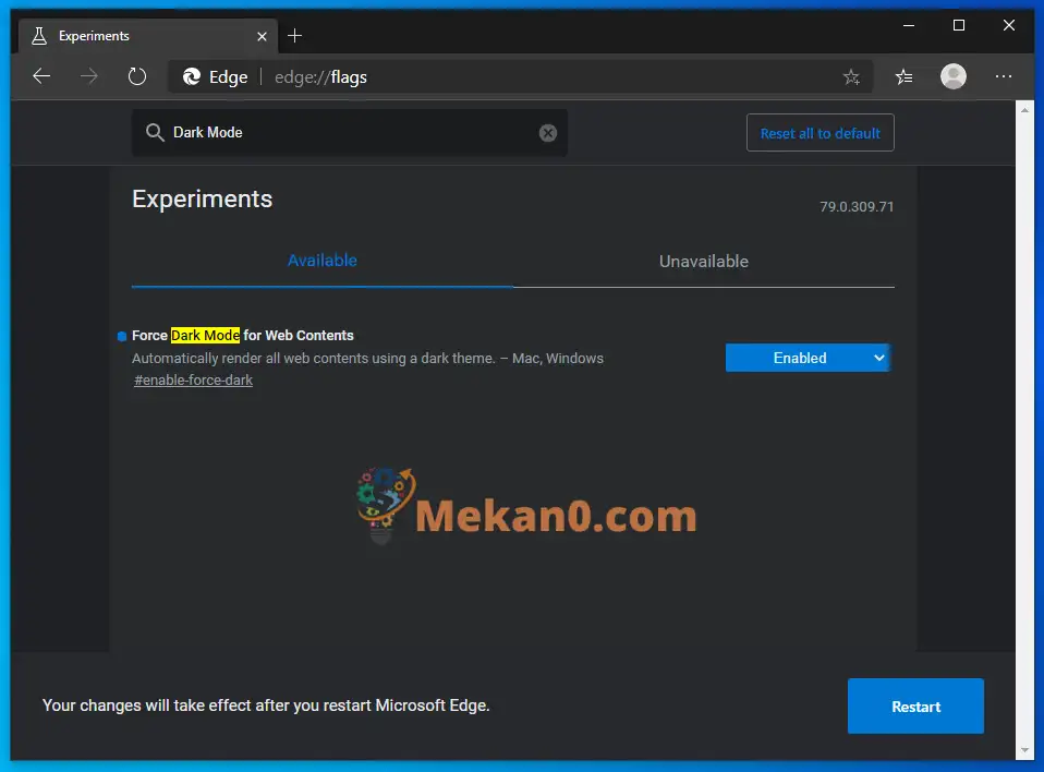 كيفية تمكين الوضع الداكن Microsoft Edge على ويندوز 10 5 كيفية تمكين الوضع الداكن Microsoft Edge على ويندوز 10 5