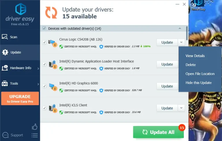 تحميل برنامج Driver Easy لتحديث التعريفات لأحدث إصدار 1