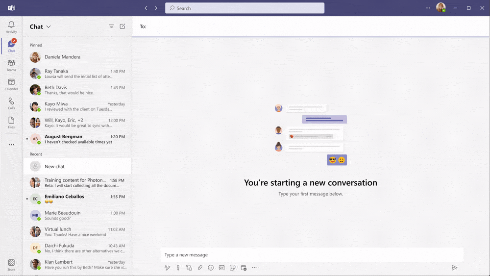 الدردشة بين حسابات العمل والحسابات الشخصية من خلال Microsoft Teams 2