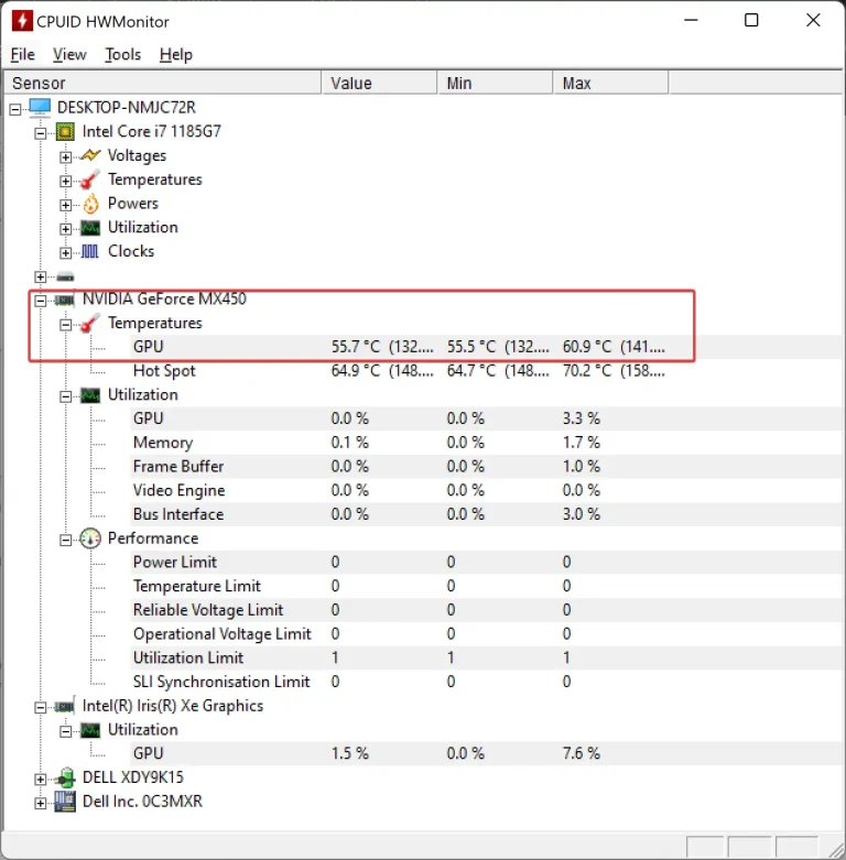 افضل البرامج لمعرفة درجة حرارة معالج GPU في الكمبيوتر 9