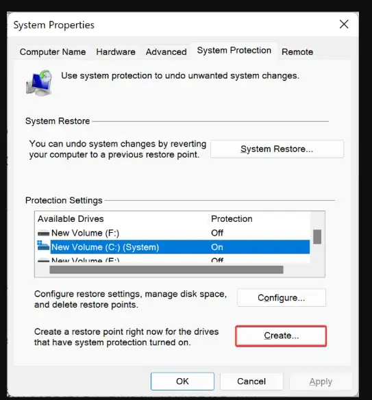كيفية تمكين وإنشاء نقطة استعادة في Windows 11؟ 12