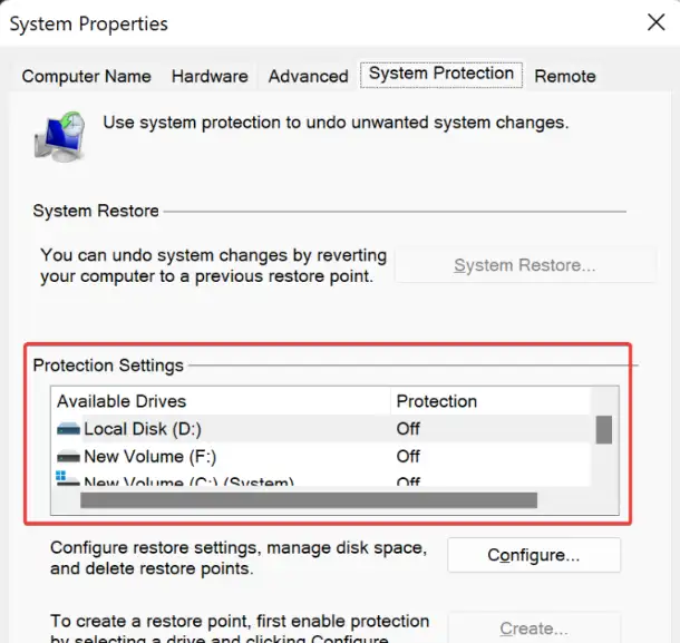 كيفية تمكين وإنشاء نقطة استعادة في Windows 11؟ 4