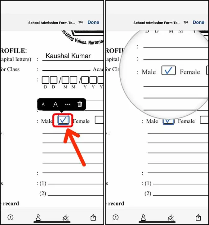 كيفية ملء نموذج PDF على iPhone 24