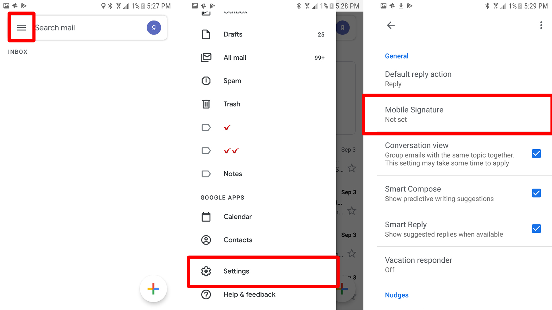 كيفية إضافة توقيع إلى Gmail على الايفون والاندرويد 4
