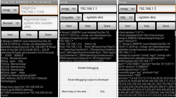 Nmap, skirtas Android