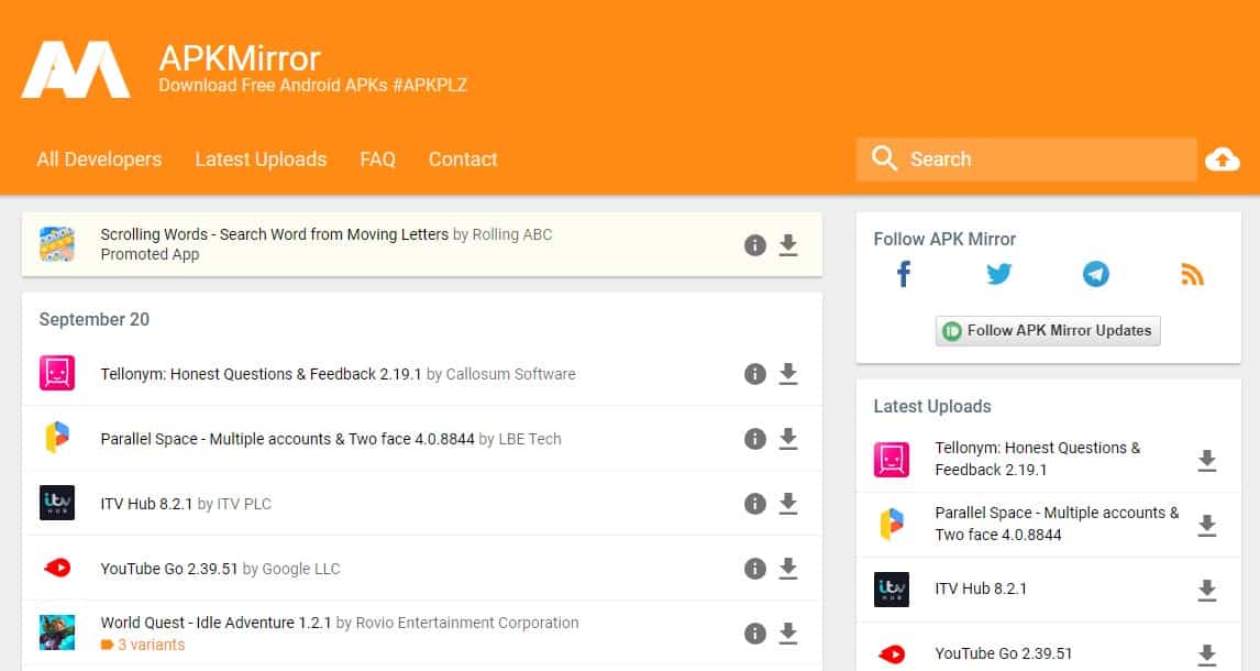 أفضل المواقع وأفضلها تصنيفًا لتحميل ملفات Apk أفضل المواقع وأفضلها تصنيفًا لتحميل ملفات Apk