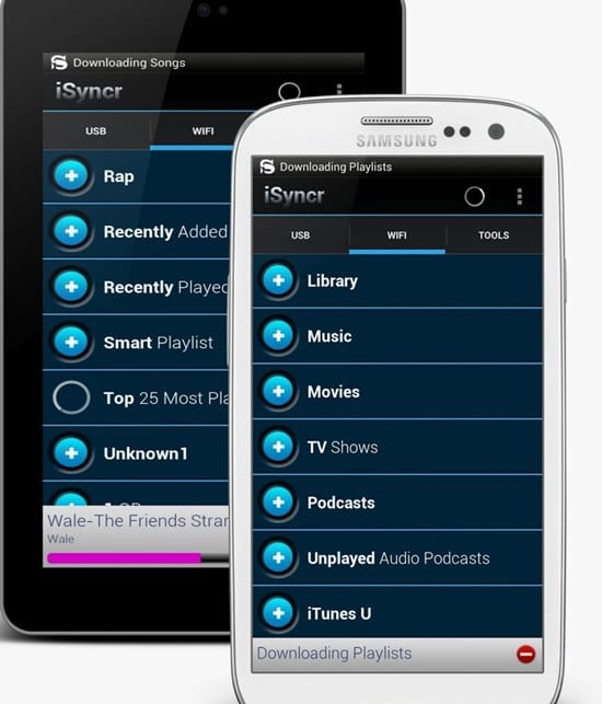 قم بالوصول إلى iTunes باستخدام تطبيق iSyncr في هاتف Android
