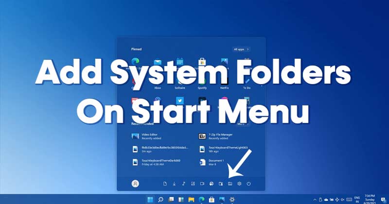 كيفية إضافة أو إزالة مجلدات النظام على قائمة ابدأ في Windows 11