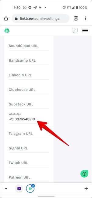 使用社交链接将 WhatsApp 添加到 Linktree