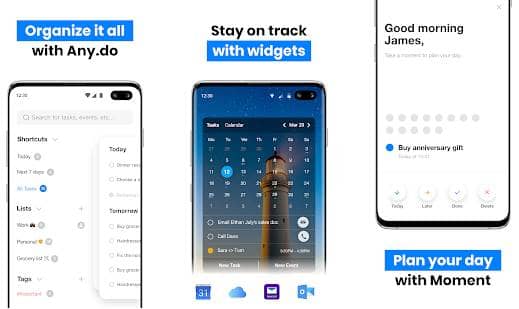 Any.do tasks සහ calendar