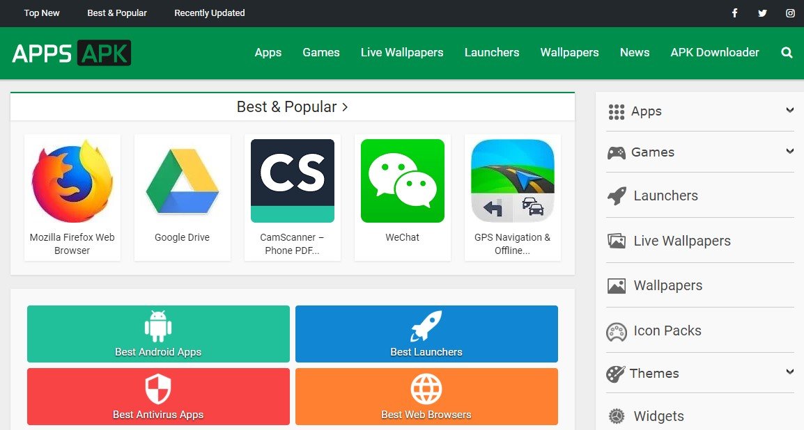 موقع آخر في القائمة لتنزيل ملفات Android APK تطبيقات Apks