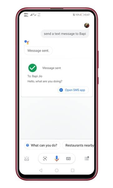 كيفية استخدام مساعد جوجل لإرسال رسائل نصية على الاندرويد 6