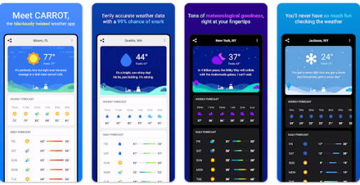 صورة من تطبيق CARROT Weather