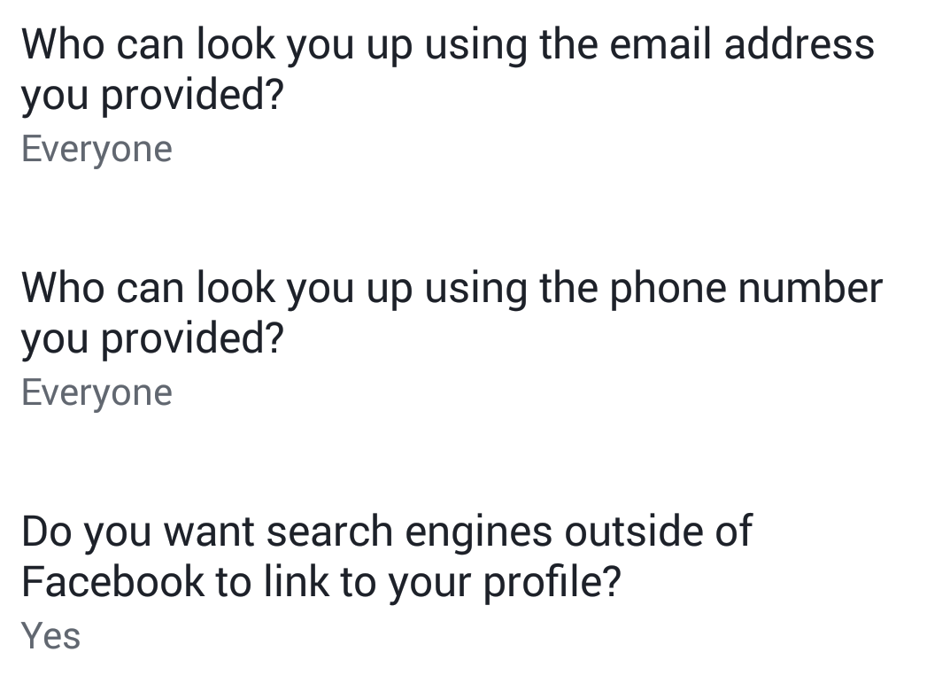 إعدادات الفيسبوك كيف يجدك الناس