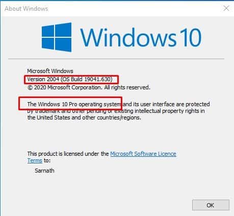 تفاصيل Windows 10
