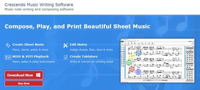 Crescendo music note software