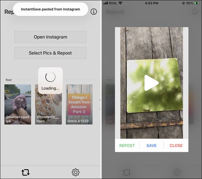 Instagram Reel Video App sa iPhone