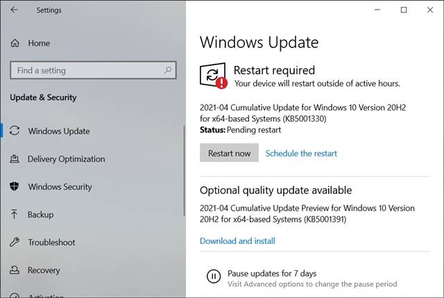 تحميل تحديث Windows 10 KB5001391 (20H2) (تفاصيل كاملة) 4