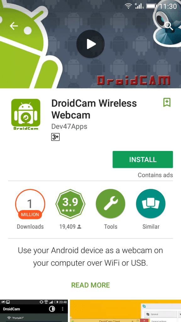 Instal Droidcam di Android