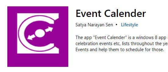 calendário de eventos