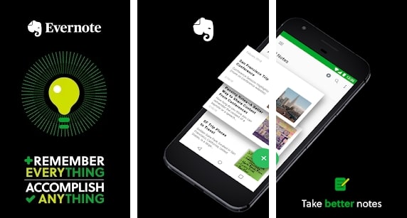 Ọganaisa awọn akọsilẹ Evernote ati oluṣeto ojoojumọ