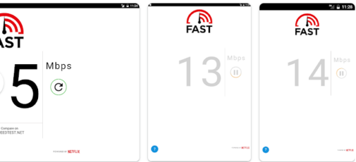 صورة من تطبيق FAST Speed Test