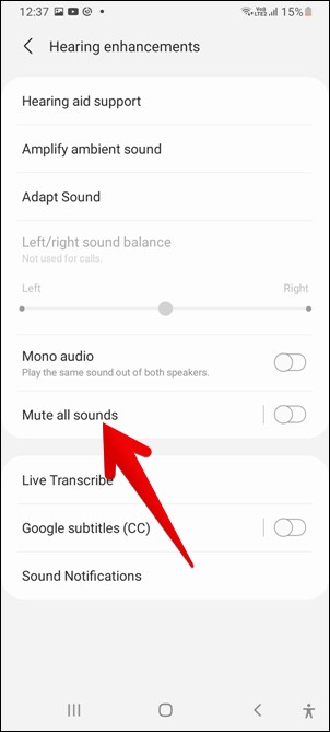 I-mute ang lahat ng tunog ng Samsung