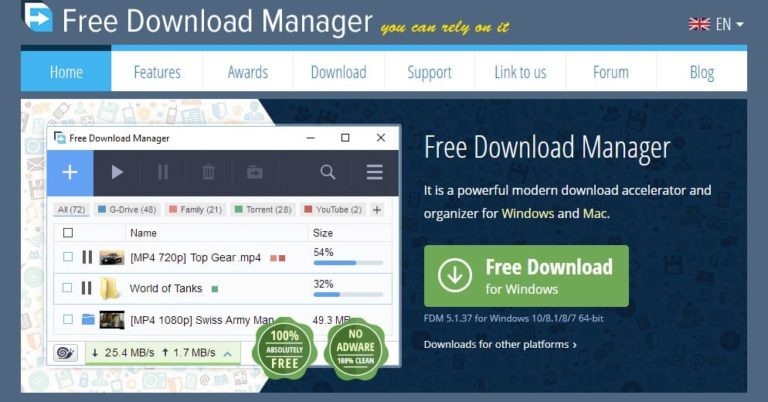 أفضل 10 برامج إدارة تنزيل لنظام التشغيل ويندوز 10 2