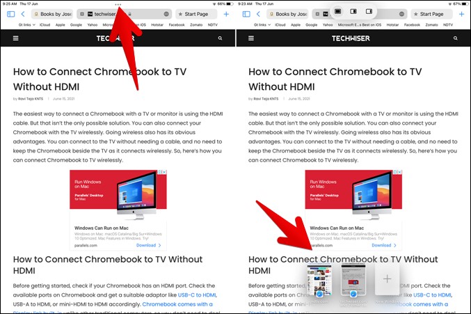 iPad multitasking rack