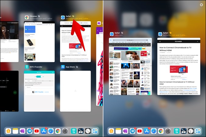 Multitasking iPad pe raft de la App Switcher