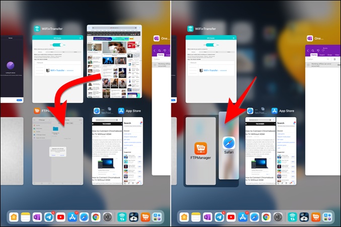 App Switcher iPad හි බෙදීම් තිරයක් සාදන්න