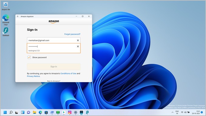 Wọle si Amazon appstore lori windows 11